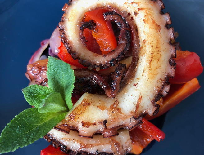 Easter Hot & Cold Salad with Grilled Octopus
