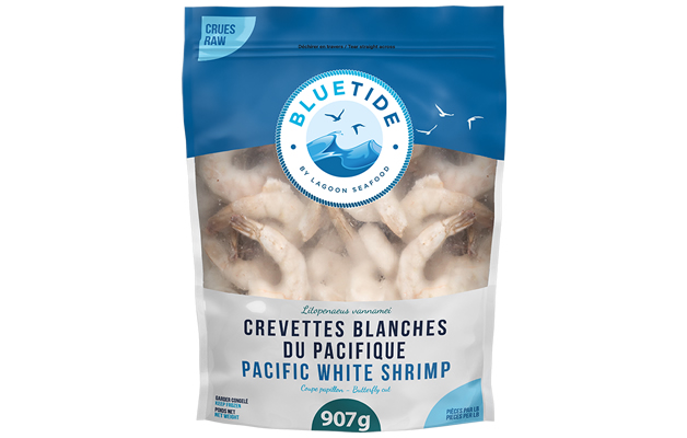 Crevettes d’élevage Surgelées Blanches – Avec Coquille – En Papillon – Surgelée Individuellement 907g 21/25