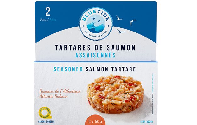 Frozen seasoned Atlantic salmon tartare 2x60g