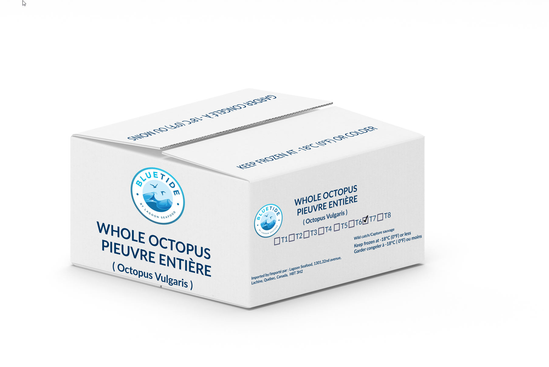 Frozen Wild Octopus Whole – Individually Quick Frozen (IQF) T6 – 12kg