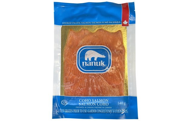 Frozen Wild Salmon Coho Nanuk Smoked – Sliced 140g