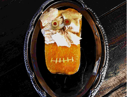 Butternut skull and terrifying halibut fillet