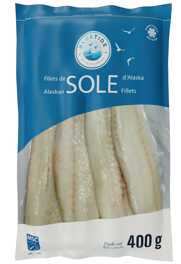 Frozen Wild Sole Fillet – Individually Quick Frozen (IQF) 400g