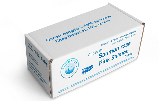Frozen Wild Pink Salmon Cubes – Chemical Free (CF) – Individually Quick Frozen (IQF) 7-10g 4.54kg