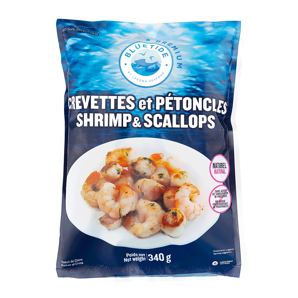 12 x 340 g Frozen Farm Scallop & Shrimp Mix China Lagoon Seafood