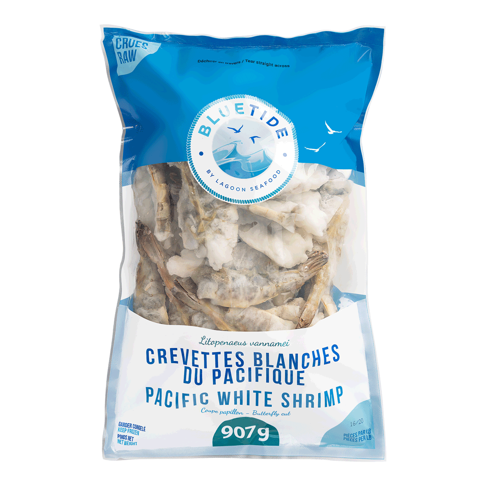 16/20 5 x 907 g Frozen Farm Shrimp White S-On Butterfly IQF Vietnam Lagoon Seafood