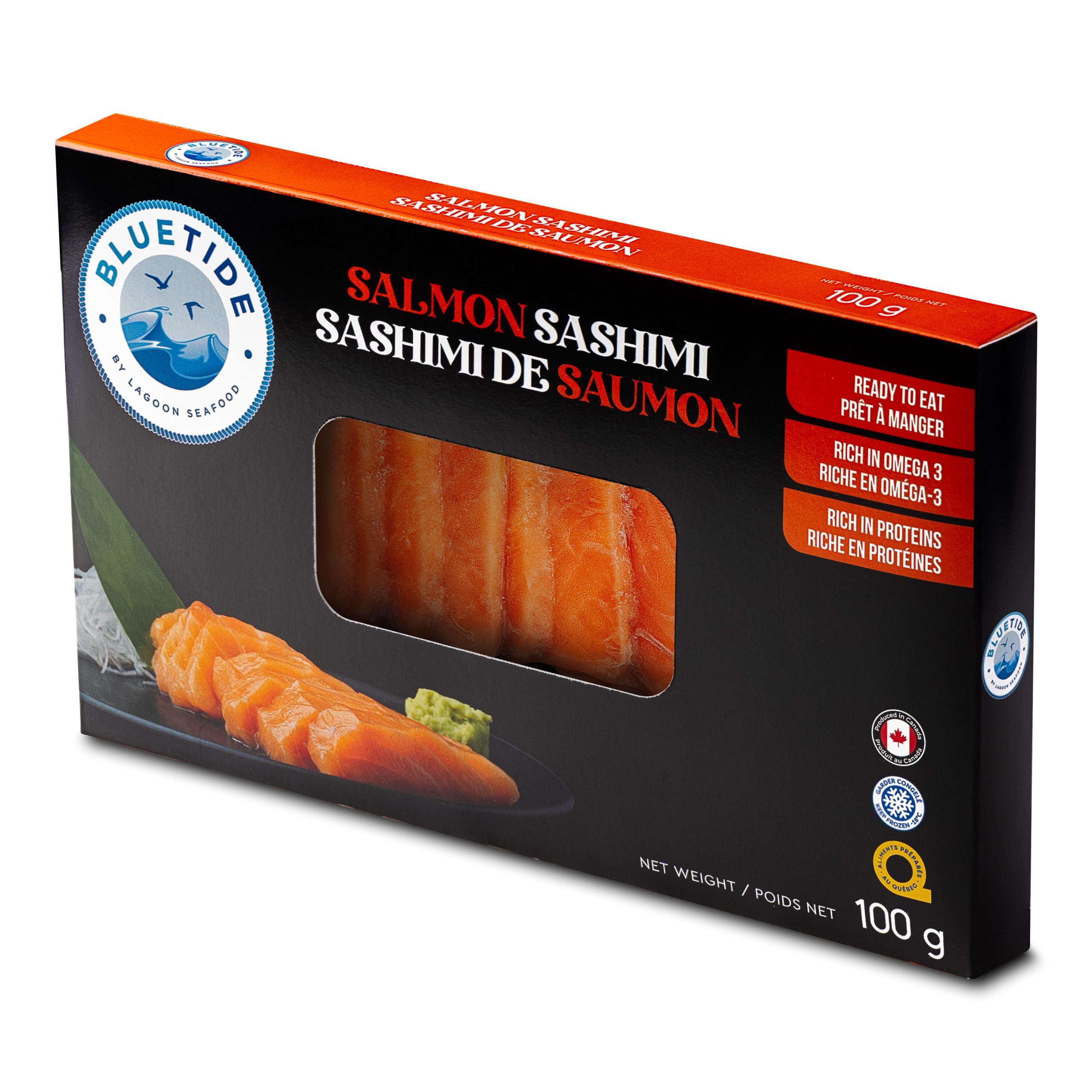20 x 100 g Frozen Farm Salmon Atlantic Sashimi Canada