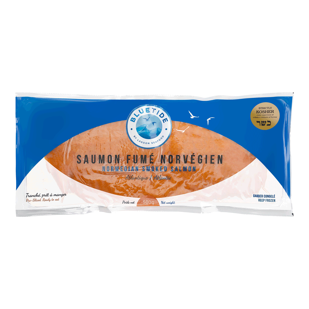 20 x 500 g Frozen Farm Salmon Smoked - Sliced Norway Lagoon Seafood
