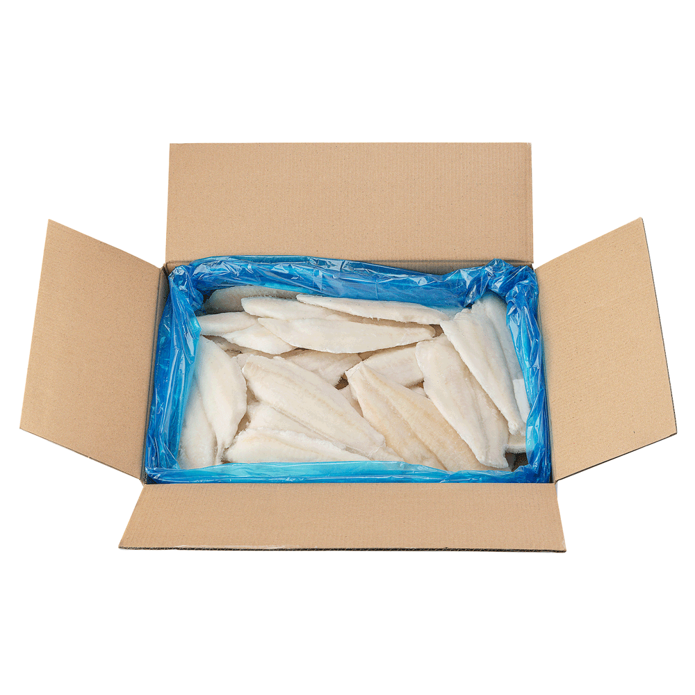 4 oz 4.54 kg Frozen Wild Sole Fillet S-Off China MSC Lagoon Seafood