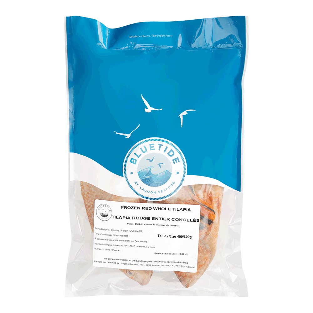 400-600 g (4 x 3 units) ±7 kg Frozen Farm Tilapia Red Whole ASC Chem free Colombia Lagoon Seafood