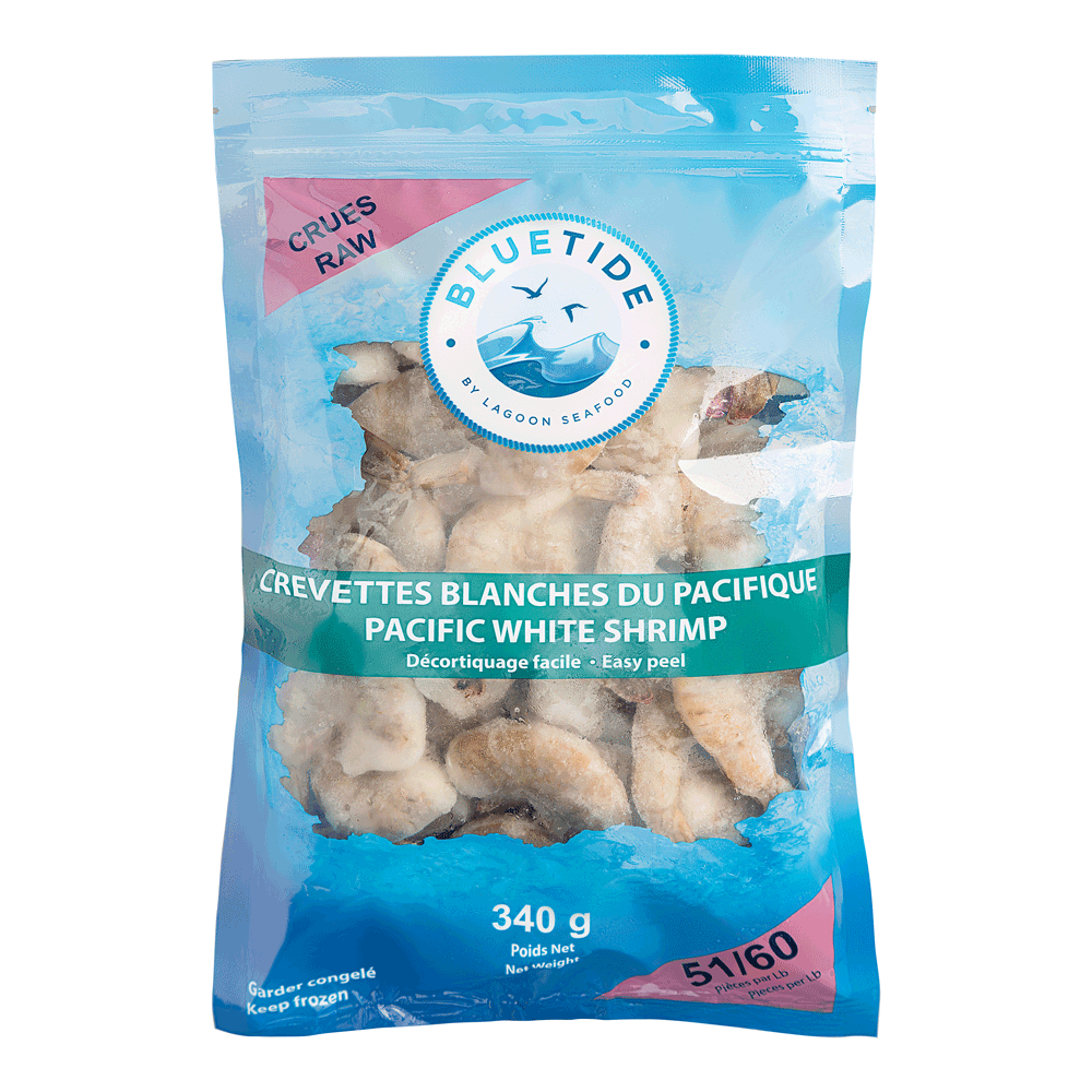 51/60 10 x 340 g Frozen Farm Shrimp White Easy Peel IQF India Lagoon Seafood