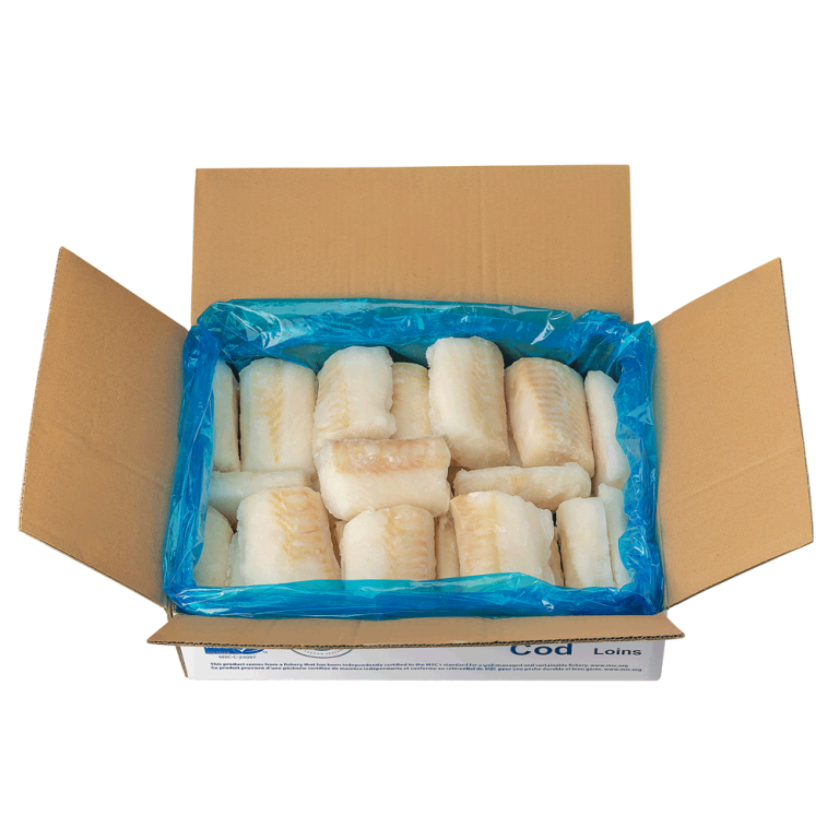 6 oz 4.54 kg Frozen Wild Cod Loin MSC – Lagoon Seafood | Fruits de mer