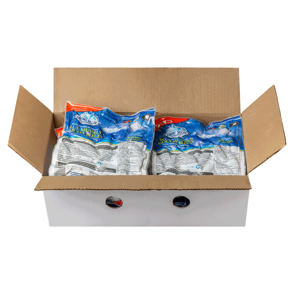 10 x 454 g Frozen Farm Mussel Cooked In-Shell Vacuum-Packed Lagoon Seafood
