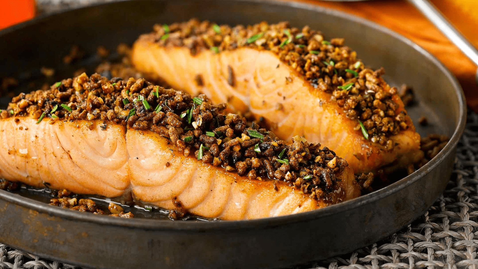 Lagoon seafood Maple Pecan Crusted Salmon