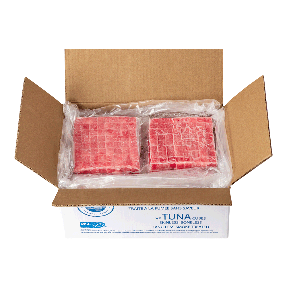 1.5 cm 10 x 454 g Frozen Wild Tuna Cube Poke Tasteless smoke VP MSC Vietnam Lagoon Seafood