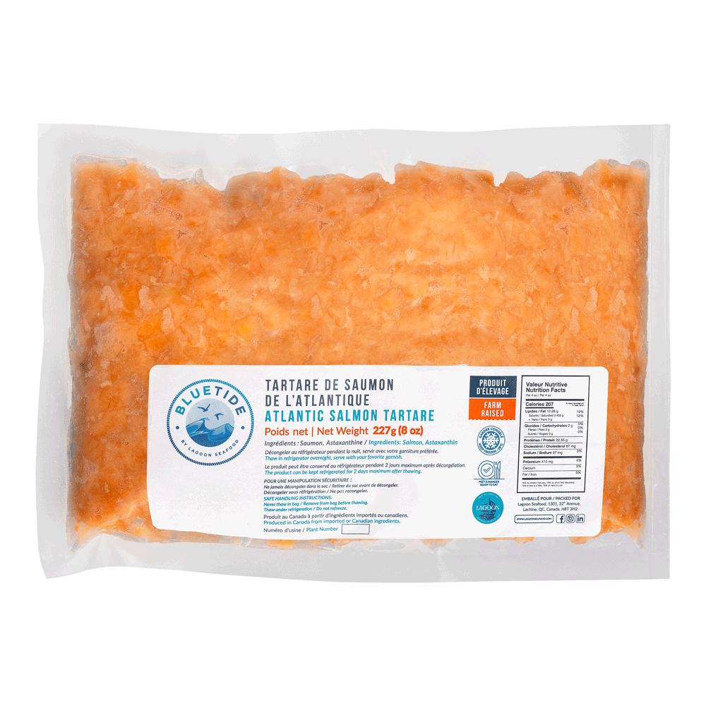 20 x 227g Frozen Farm Salmon Tartare Canada Lagoon Seafood