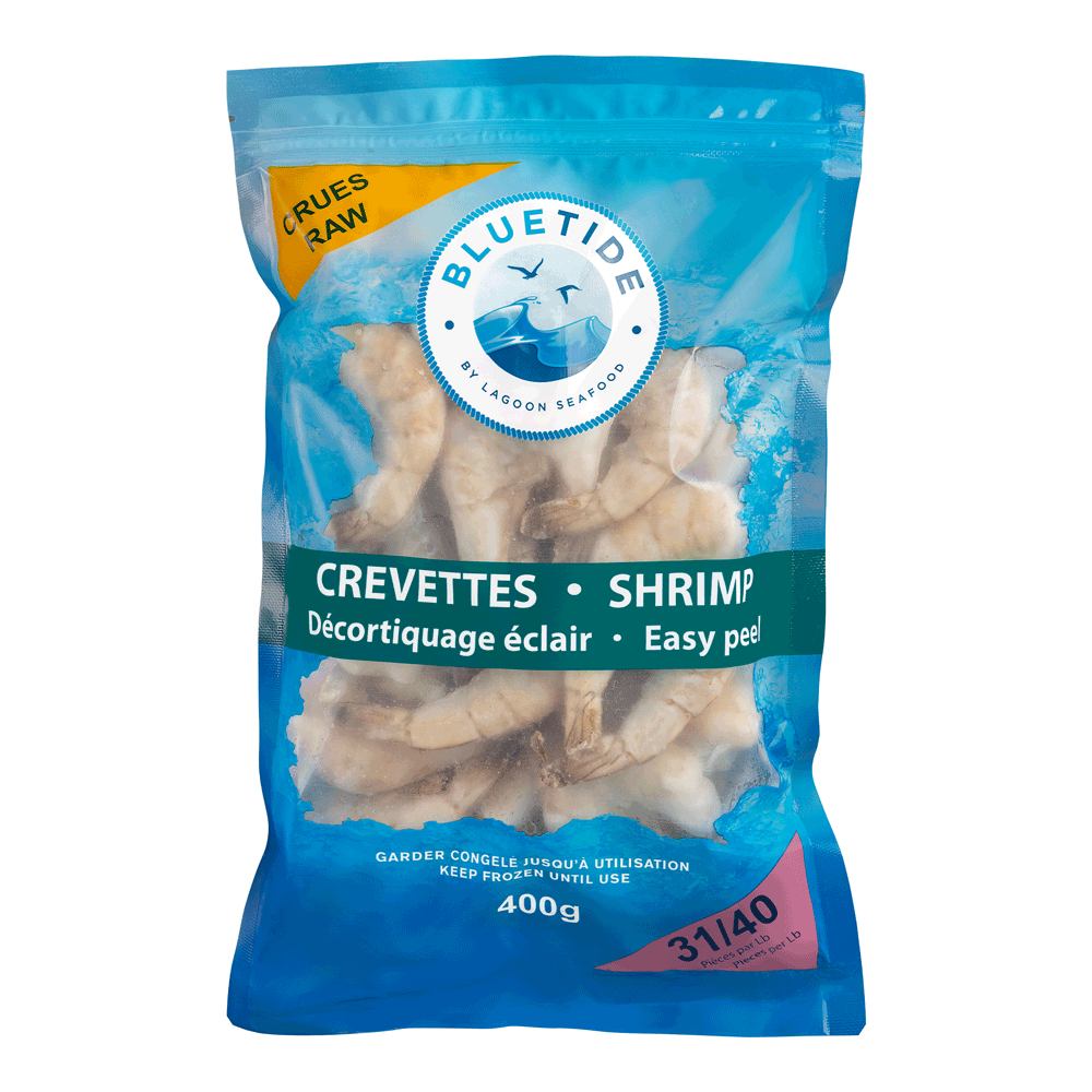 31/40 12 x 400 g Frozen Farm Shrimp White Easy Peel India Lagoon Seafood