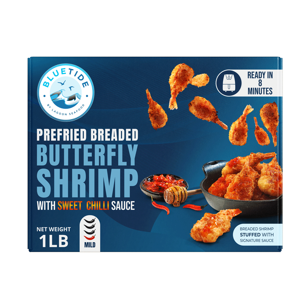 10 x 454 g Frozen Prefried Breaded Butterfly Shrimp with Sweet Chili Sauce Thailand Lagoon Seafood